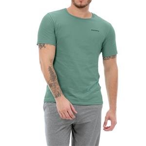 CAMISETA MASCULINA DICORPO COM MANGAS CURTAS DECOTE CARECA E BORDADO 