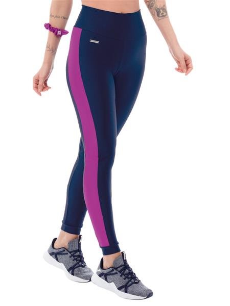 LEGGING RECORTADA BICOLOR DICORPO, COM BOLSO TRASEIRO NO CÓS ALTO DUPLO (TRILOBAL) 