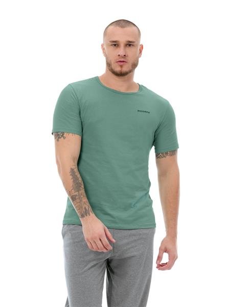 CAMISETA MASCULINA DICORPO COM MANGAS CURTAS DECOTE CARECA E BORDADO 