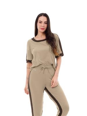 Conjunto Recortado DiCorpo Blusa Reta e Calça Jogging 