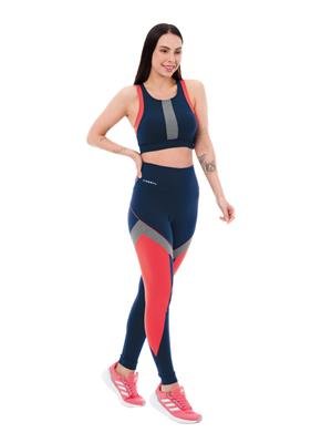 Legging Recortada DiCorpo Tricolor com Cós Alto Duplo  