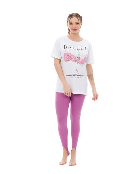 CAMISETA OVERSIZED DICORPO COM DECOTE CARECA E ESTAMPA BALLET 